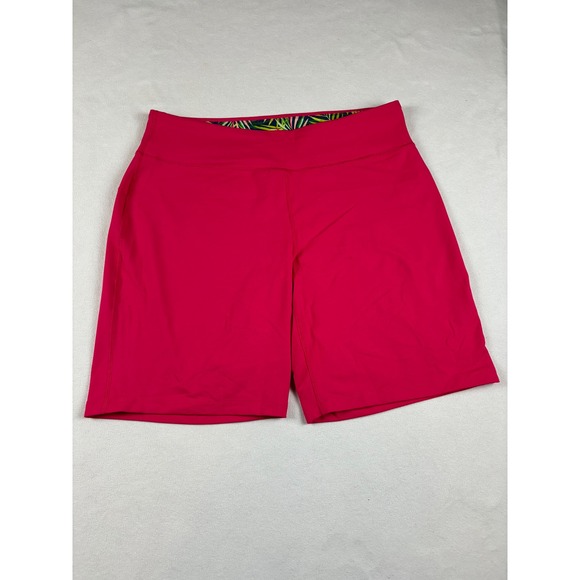 Lands End Womens Pink Swim Shorts Board Shorts Tropical Trim Size 1X 16W-18W - Picture 2 of 4